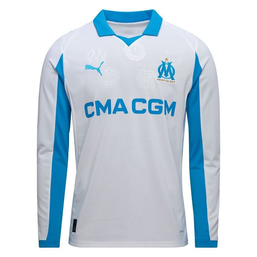 Marseille Home Shirt 2025/26 Long Sleeves - Men's-SoccerKits Hub | Buy Soccer Jerseys Online